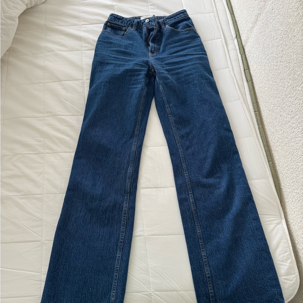 Abercrombie & Fitch Dark Blue Flare Jeans Extra Long